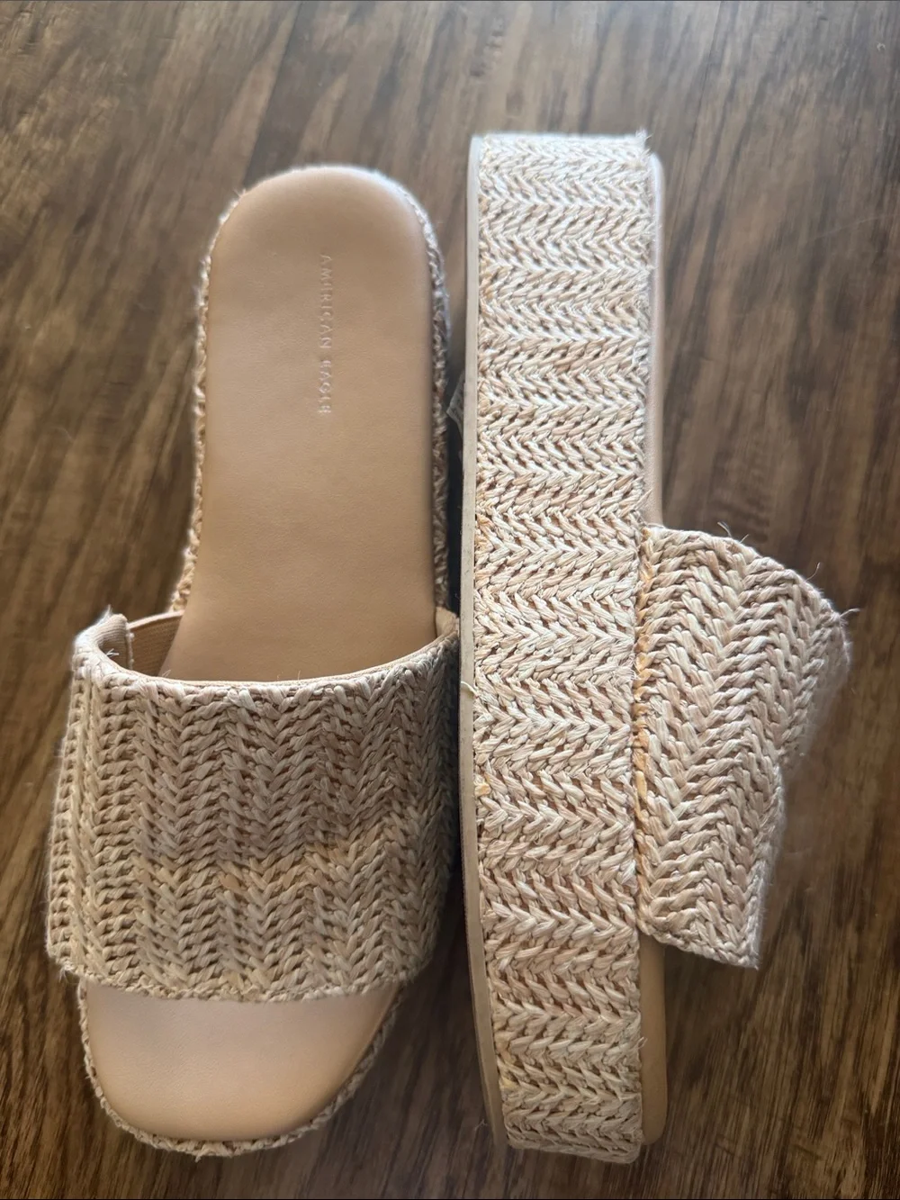 American Eagle Outfitters Braided Slide Sandals in Tan